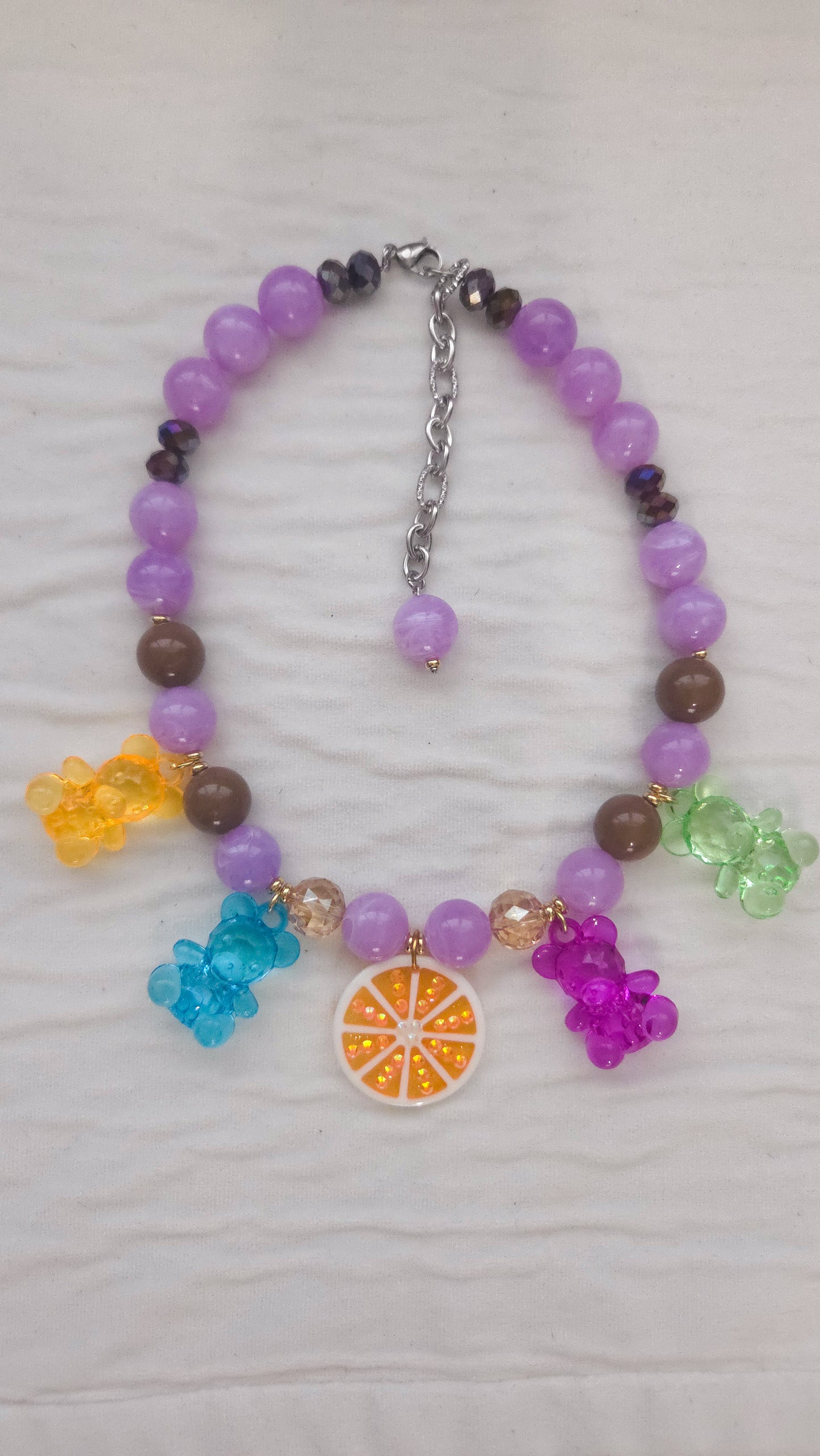 Orange Teddy Pop Necklace