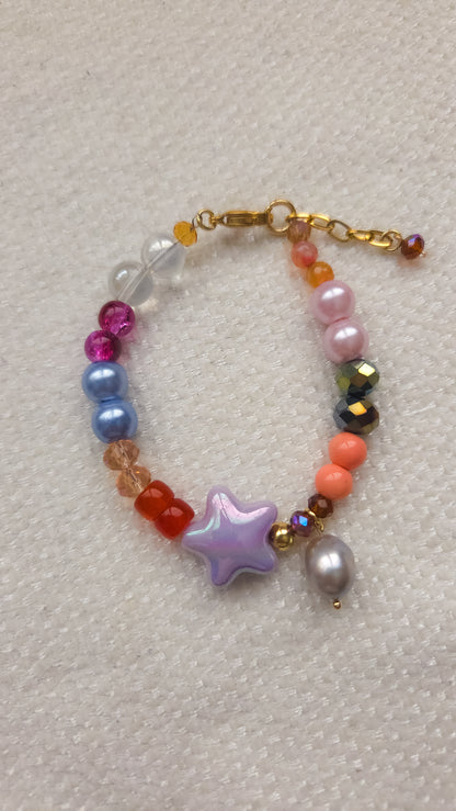 Lavender Star Pearl Bracelet