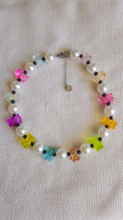 Gummy Teddy Pearl Necklace