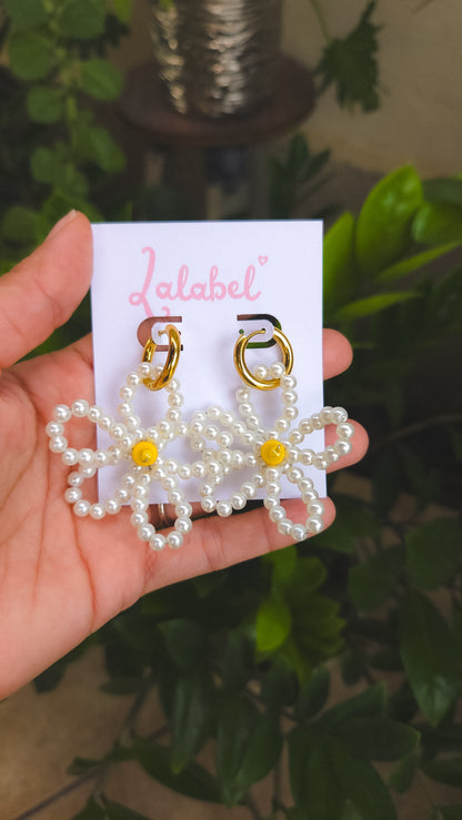 Daisy Pearl Hoops