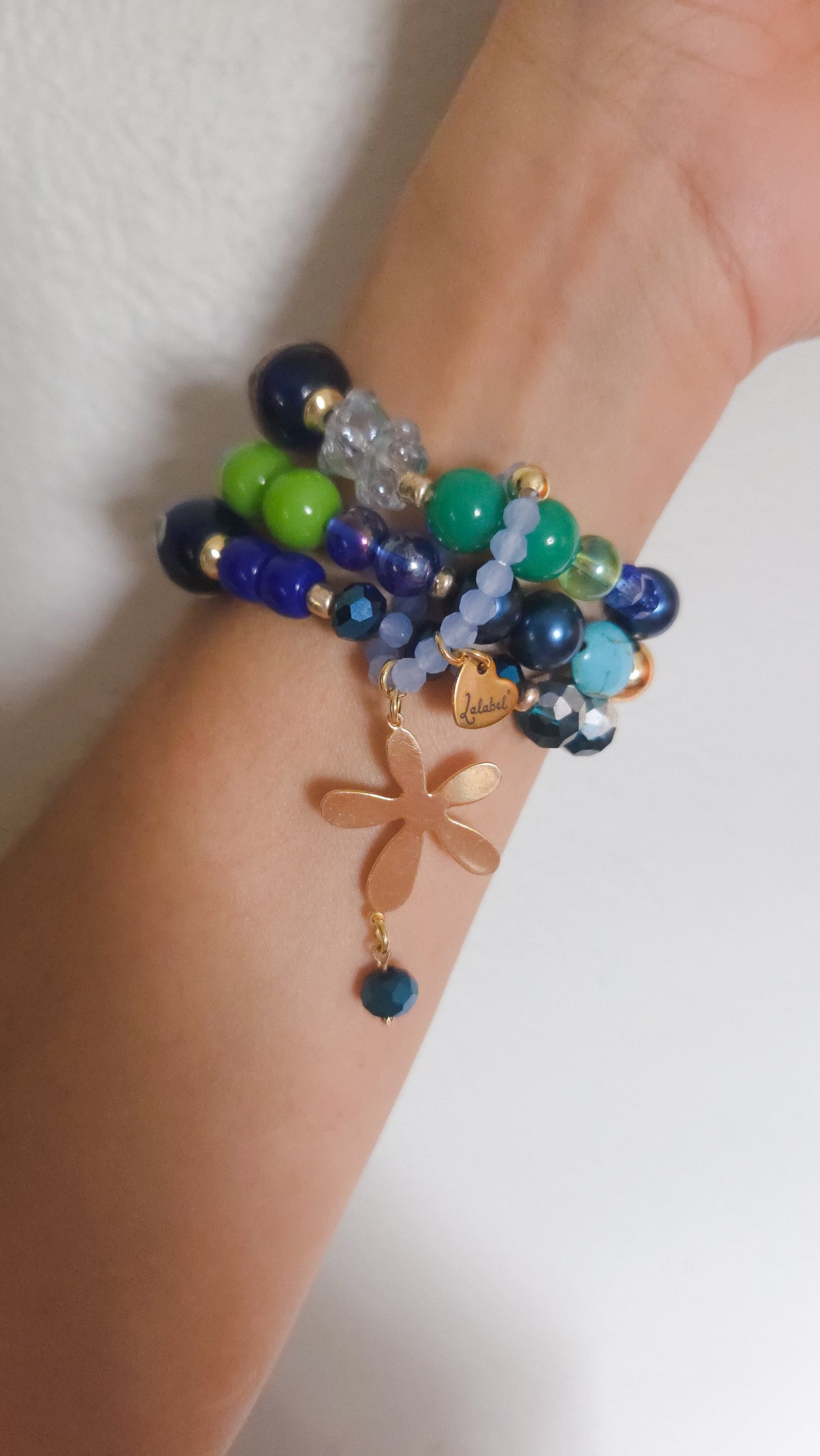 Electric Daisy Stack Bracelet 💙💚🌼