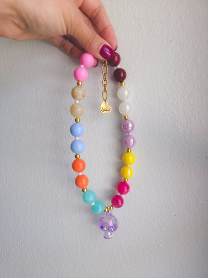 Rainbow Mushroom Necklace