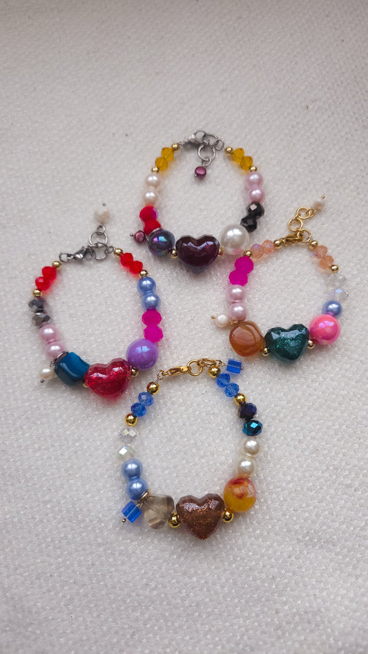 Glitter Heart Pop Bracelet