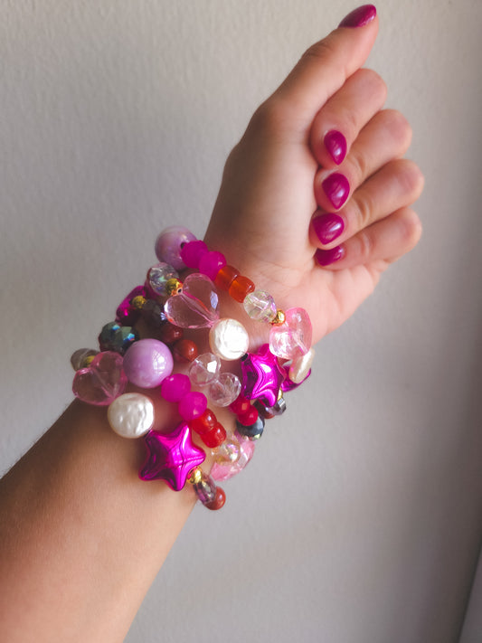 Hot Pink Star Candy Bracelet