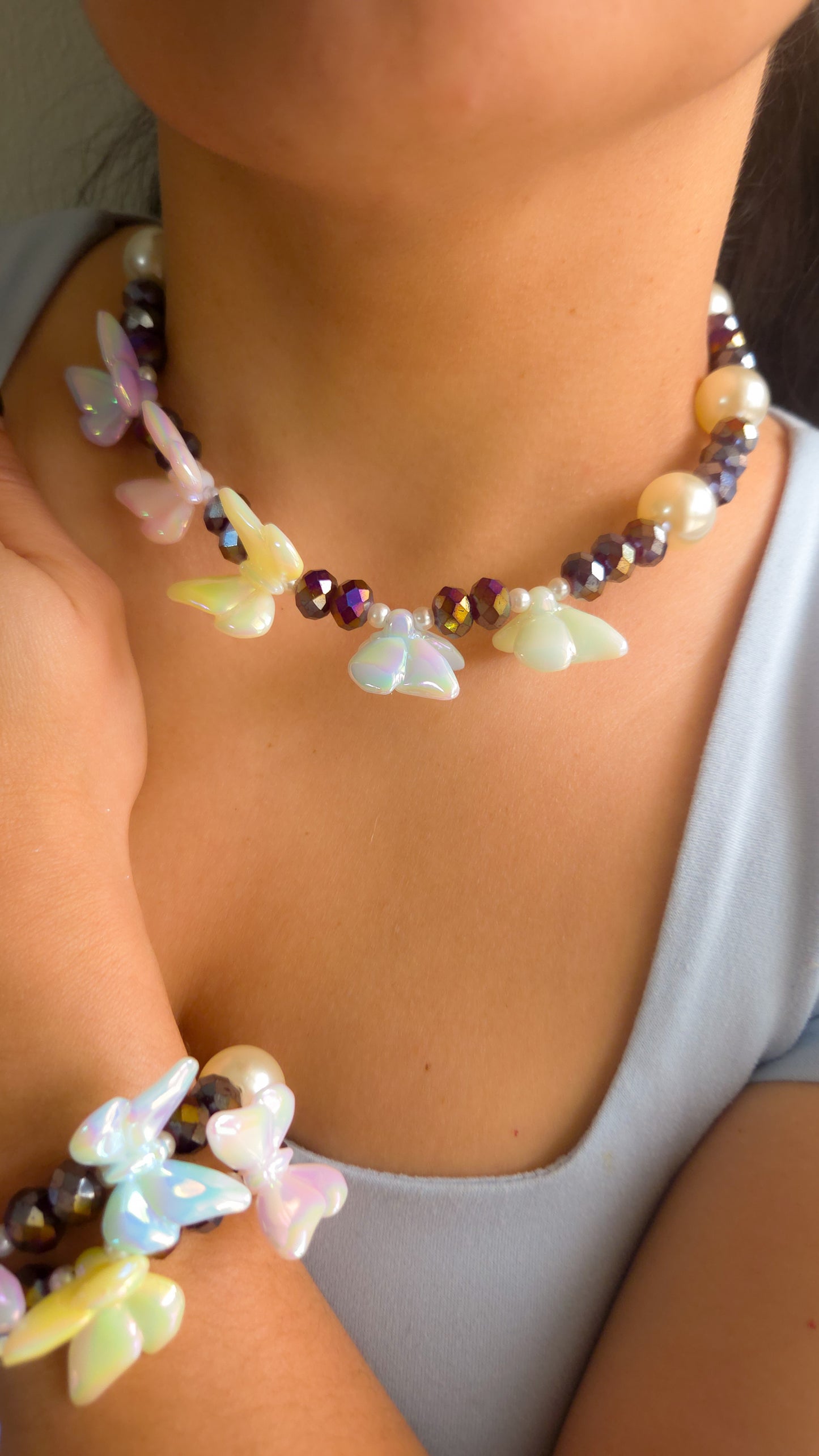 🦋✨ Iridescent Flutter Bracelet Set – Kawaii | Dopamine Dressing ✨🦋