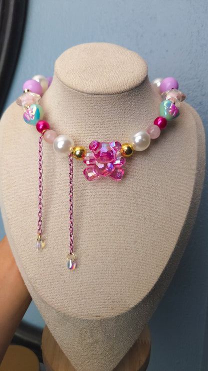 Pink Teddy Glow Choker