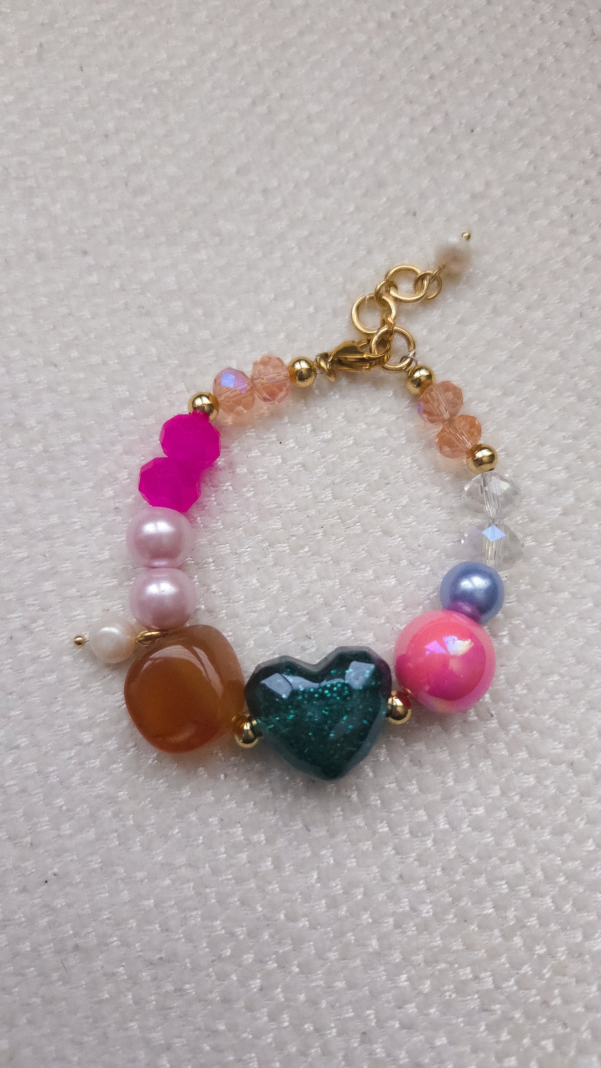 Glitter Heart Pop Bracelet