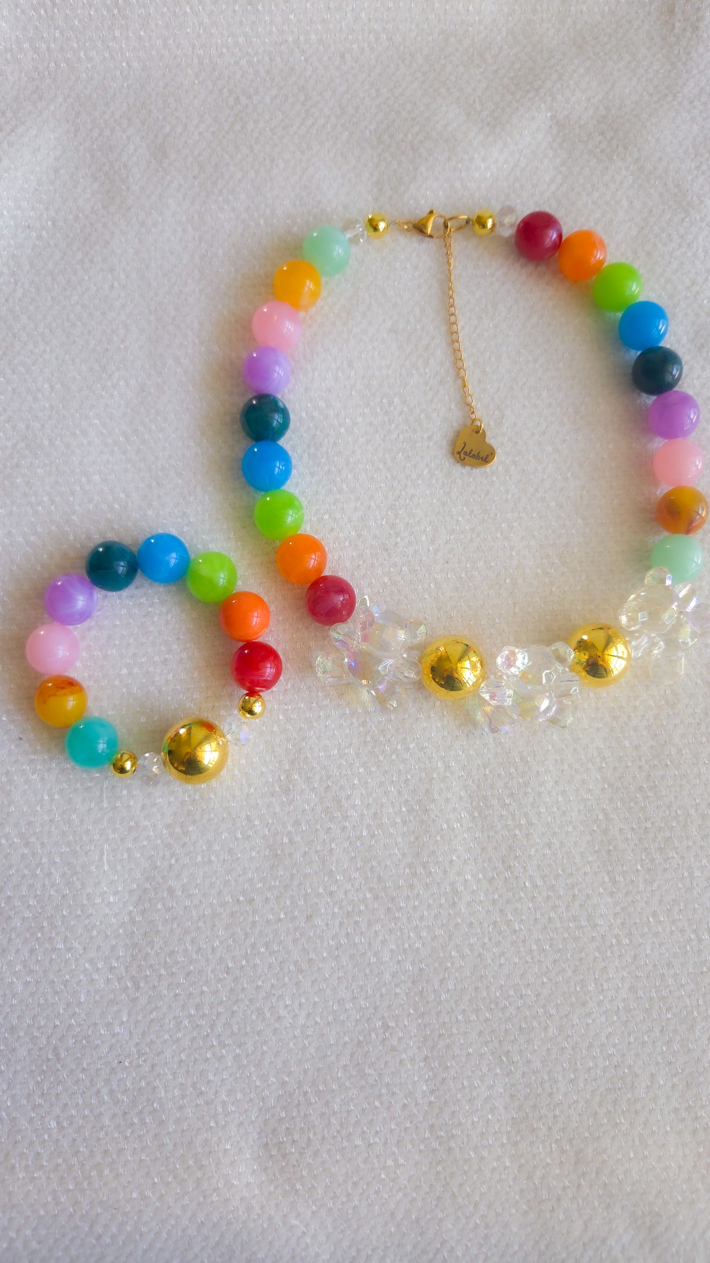 🧸 Rainbow Gumball Teddy Bracelet – Kawaii Chunky Beaded Statement Jewelry | Y2K Dopamine Dressing
