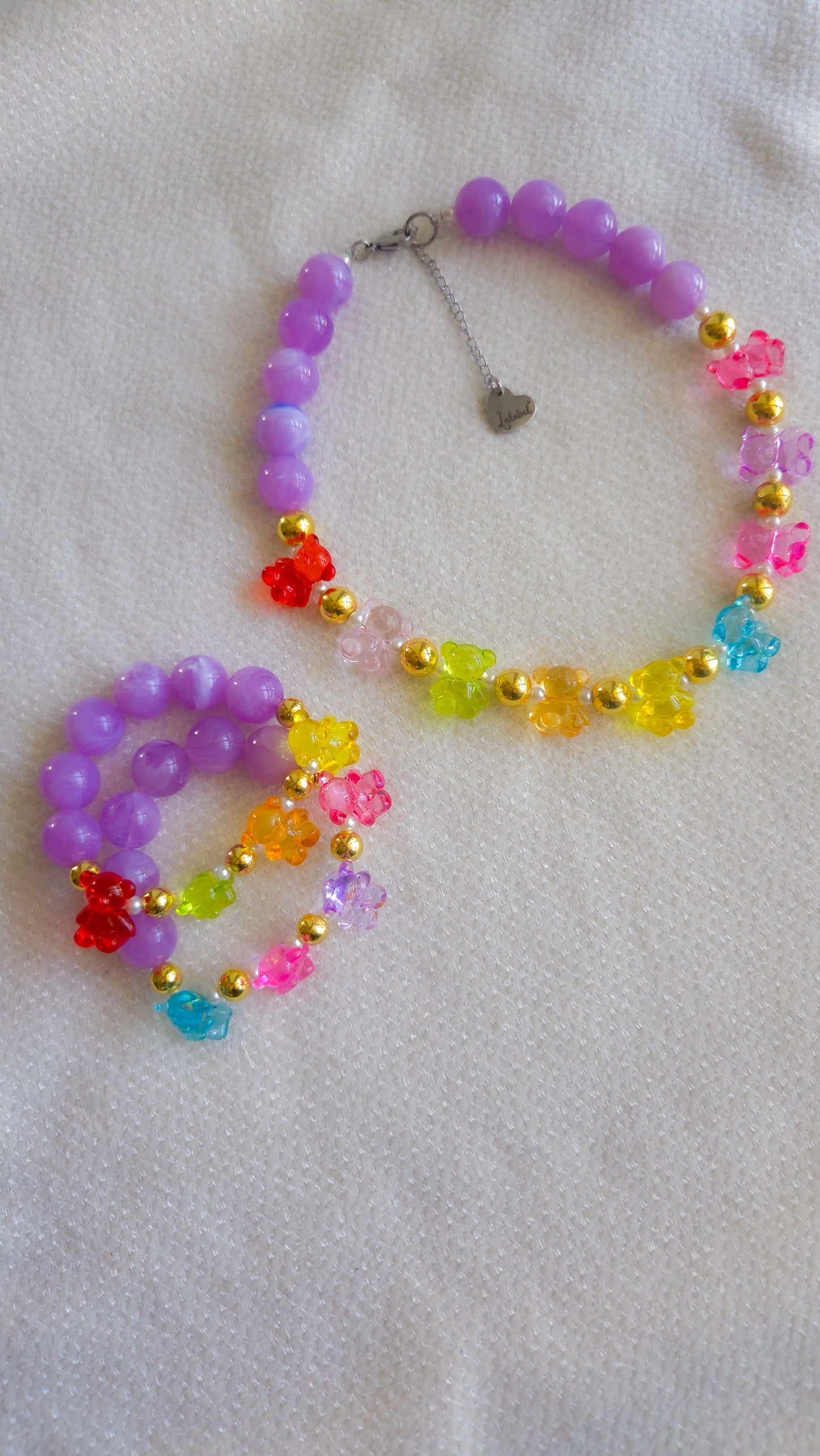 🧸✨ Gummy Daydream Necklace | Y2K Pastel Teddy Statement Piece