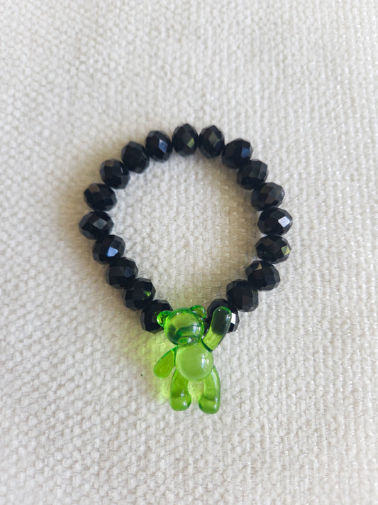 Black Crystal Teddy Elastic Bracelet
