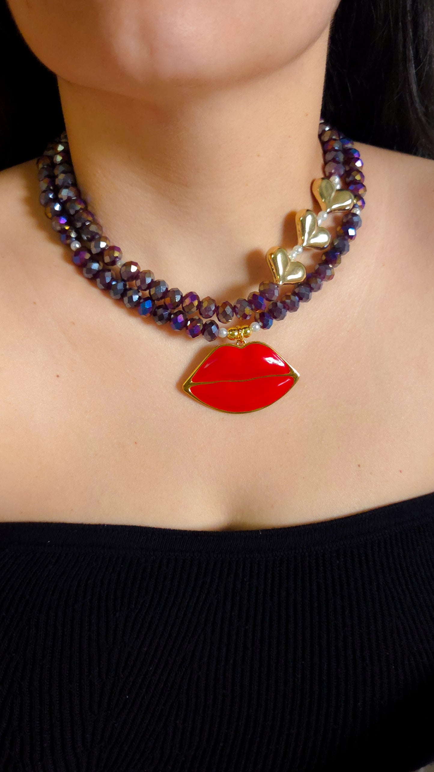 💋 Midnight Kiss Necklace | Dopamine Dressing