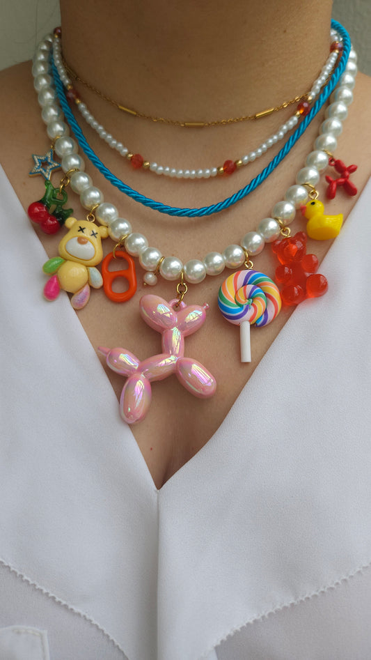 Funky Candy Charm Necklace Stack