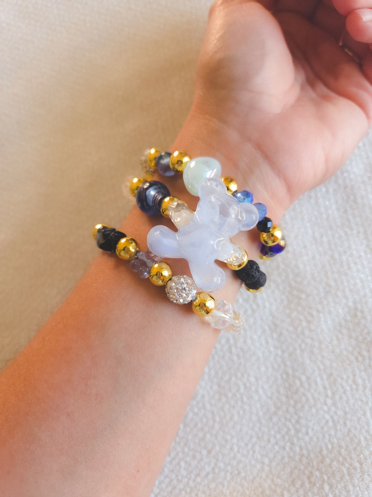 Midnight Teddy Bracelet Stack 🌙
