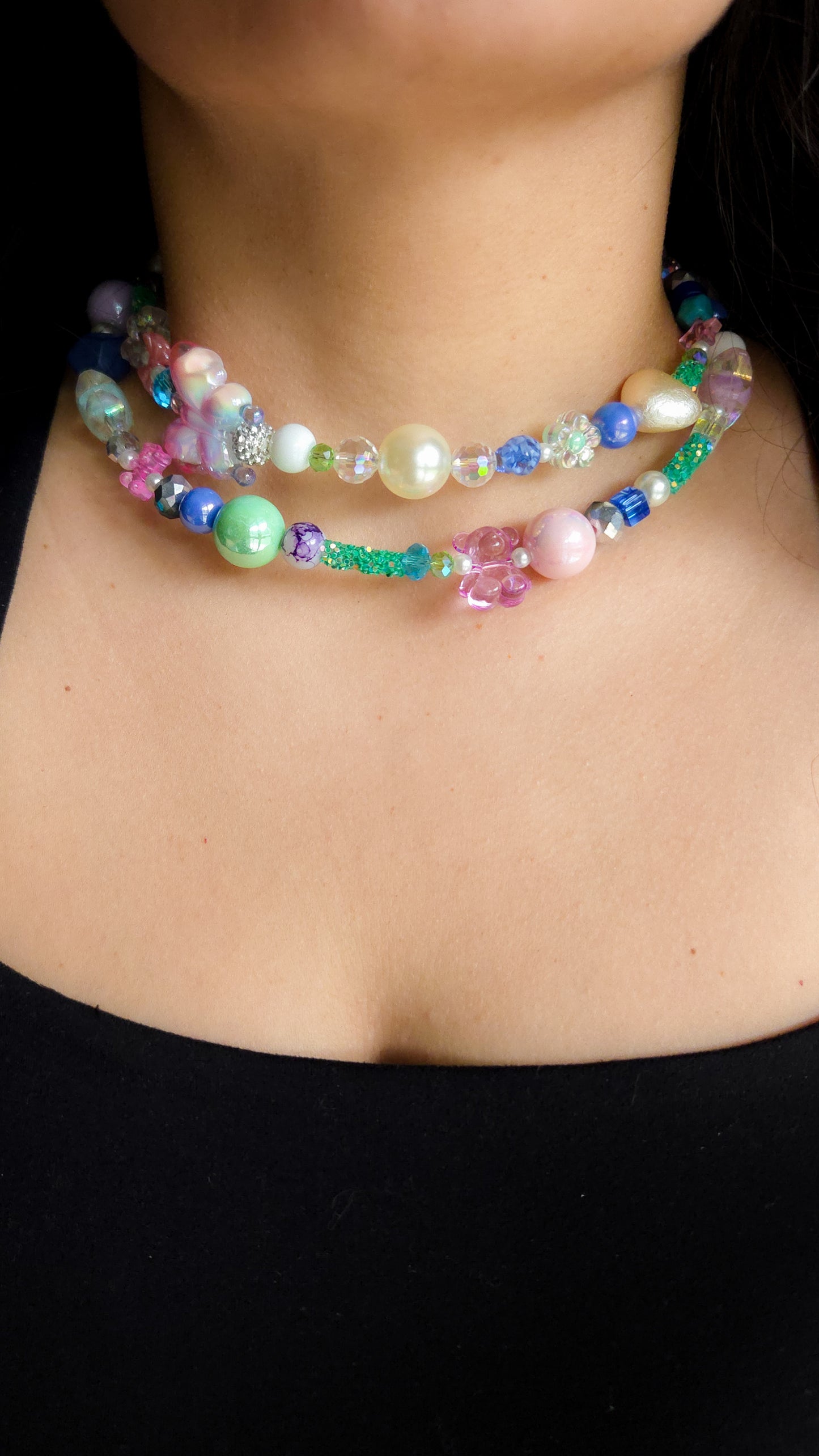 🦋Funky Chunky 7.0 Necklace — Sweet Butterfly Dreams 🦋| Handmade Dopamine Jewelry