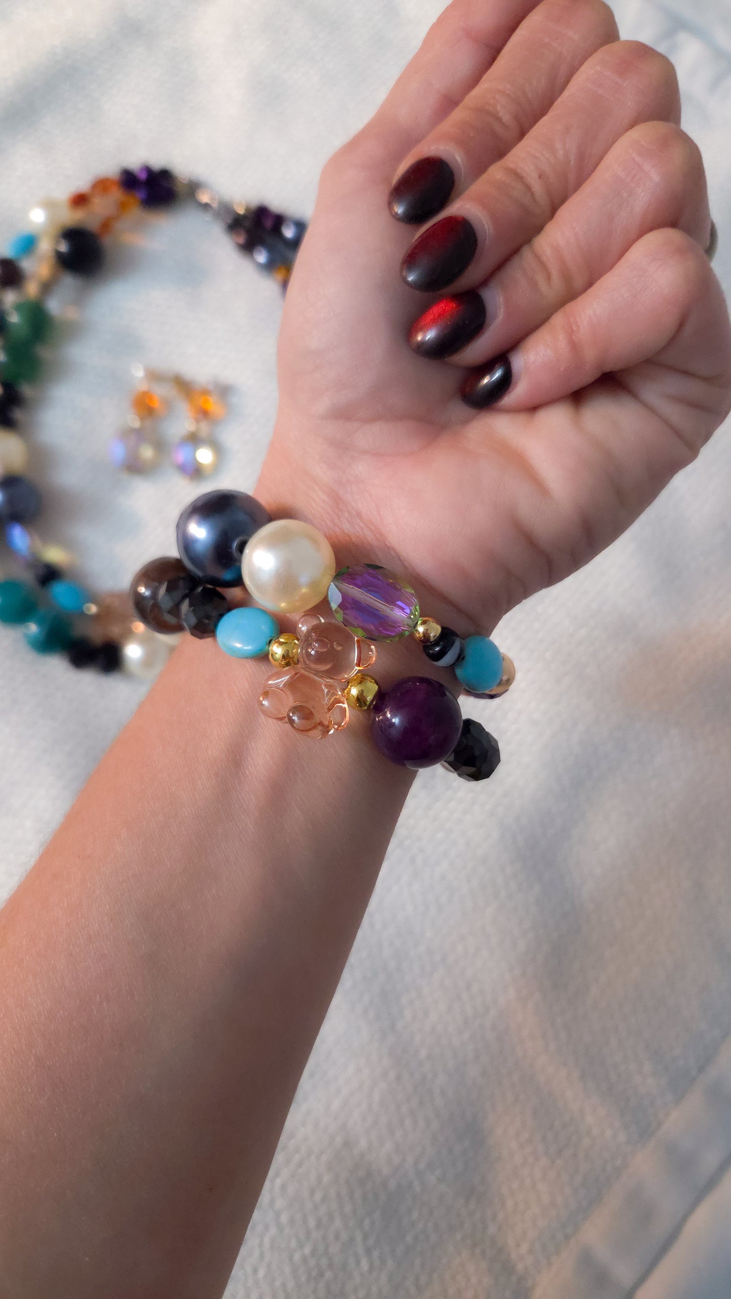 ✨ Funky Chunky 8.0 Bracelet Set— Bold Dopamine Dressing Kawaii Statement 🧸💎