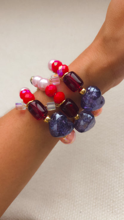 Glitter Heart Pop Bracelet