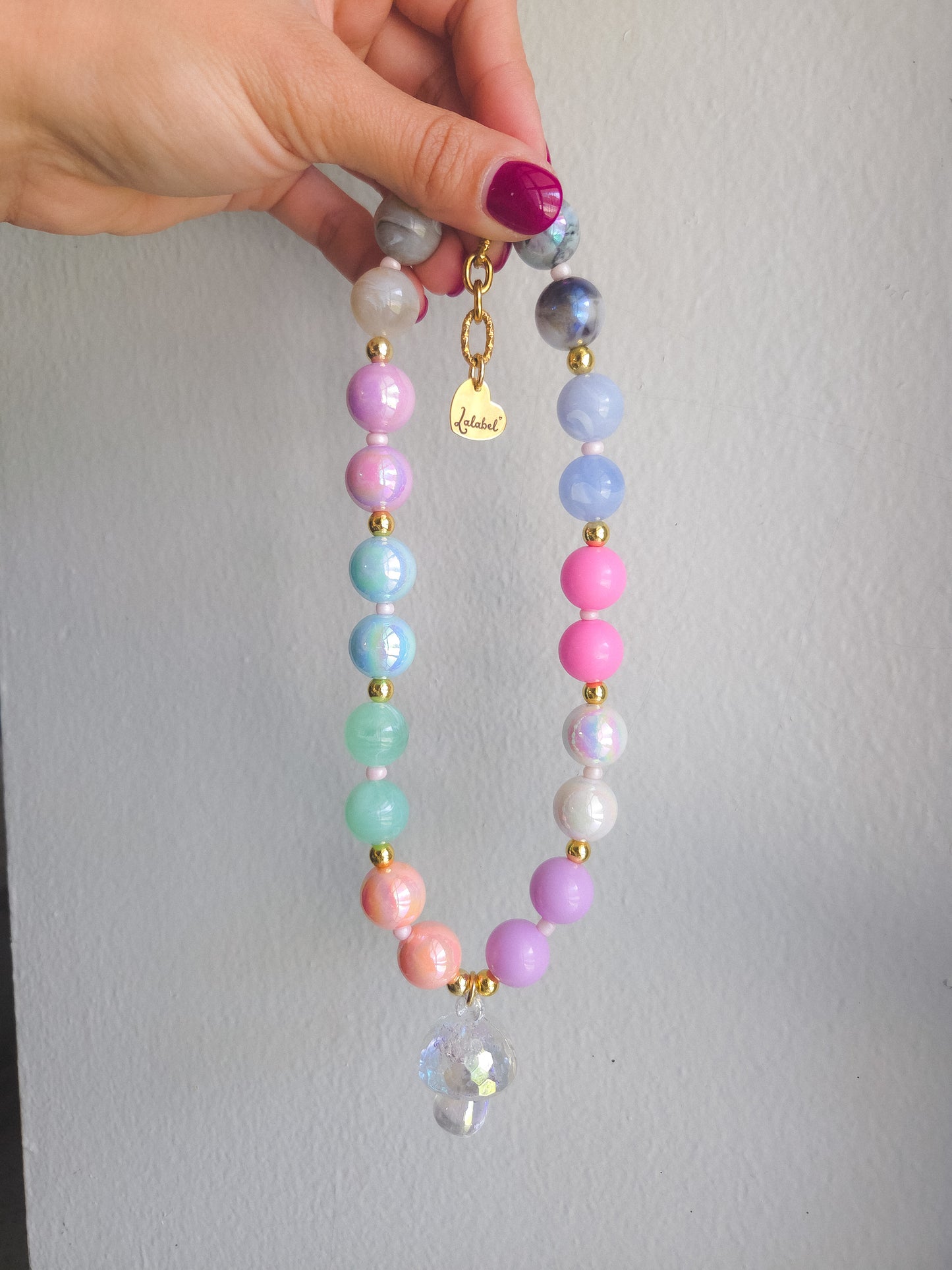 Rainbow Mushroom Necklace