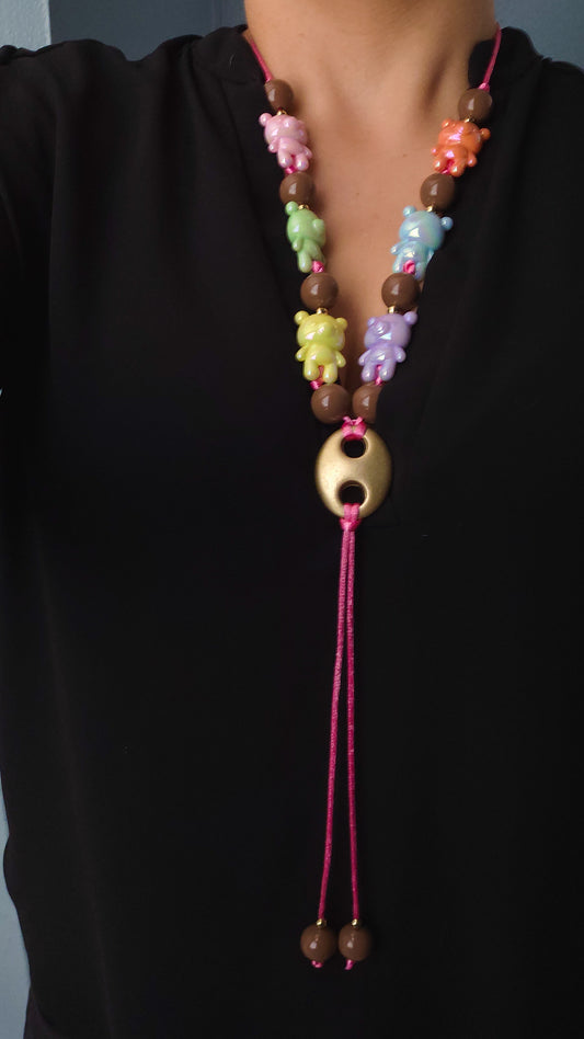 Teddy Parade Cord Necklace