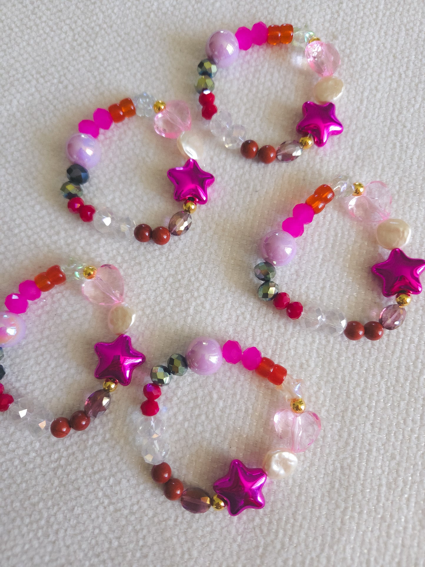 Hot Pink Star Candy Bracelet
