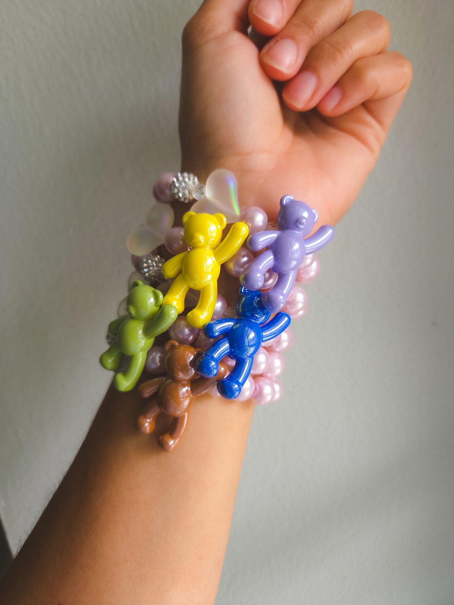 Pink Pearl Teddy Bracelet 🧸