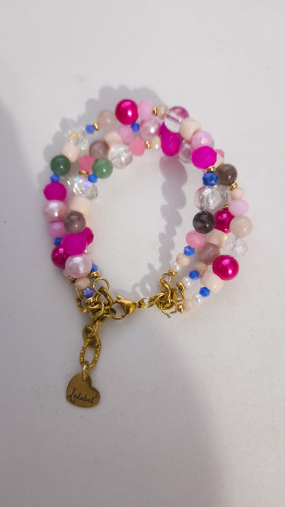 Pink Trinket Stack Bracelet