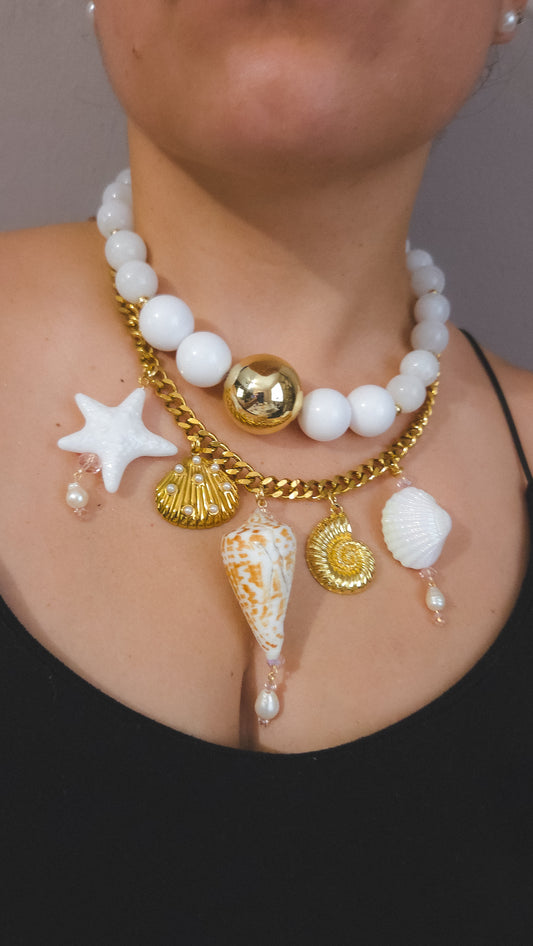 Seashell Icon Layered Necklace