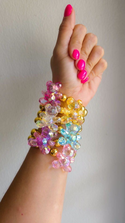 ✨ Iridescent Teddy Love Bracelet ✨|Handmade Y2K Kawaii Dopamine Dressing Jewelry