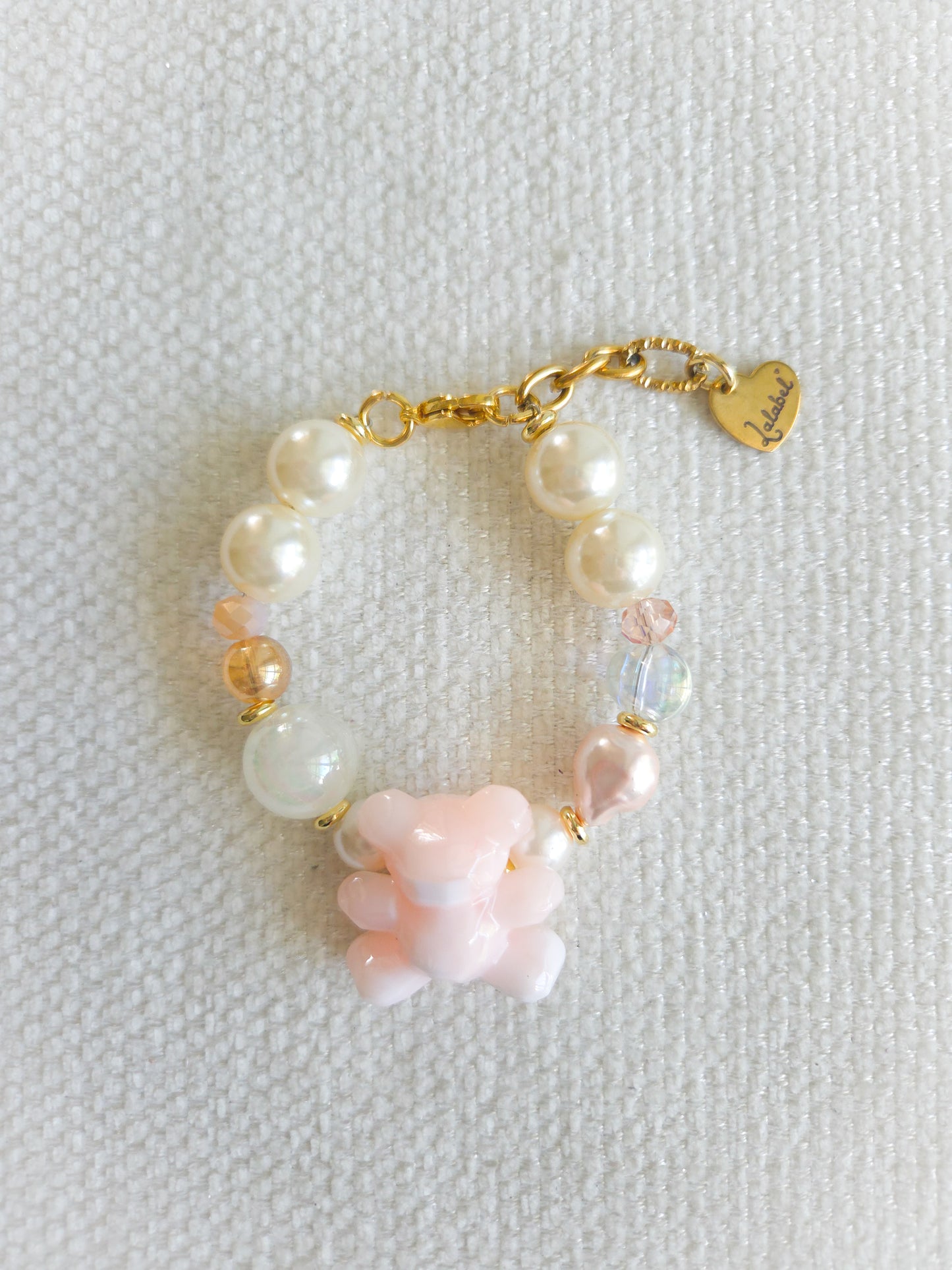Blush Teddy Pearl Bracelet 🧸