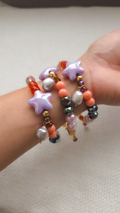 Lavender Star Pearl Bracelet