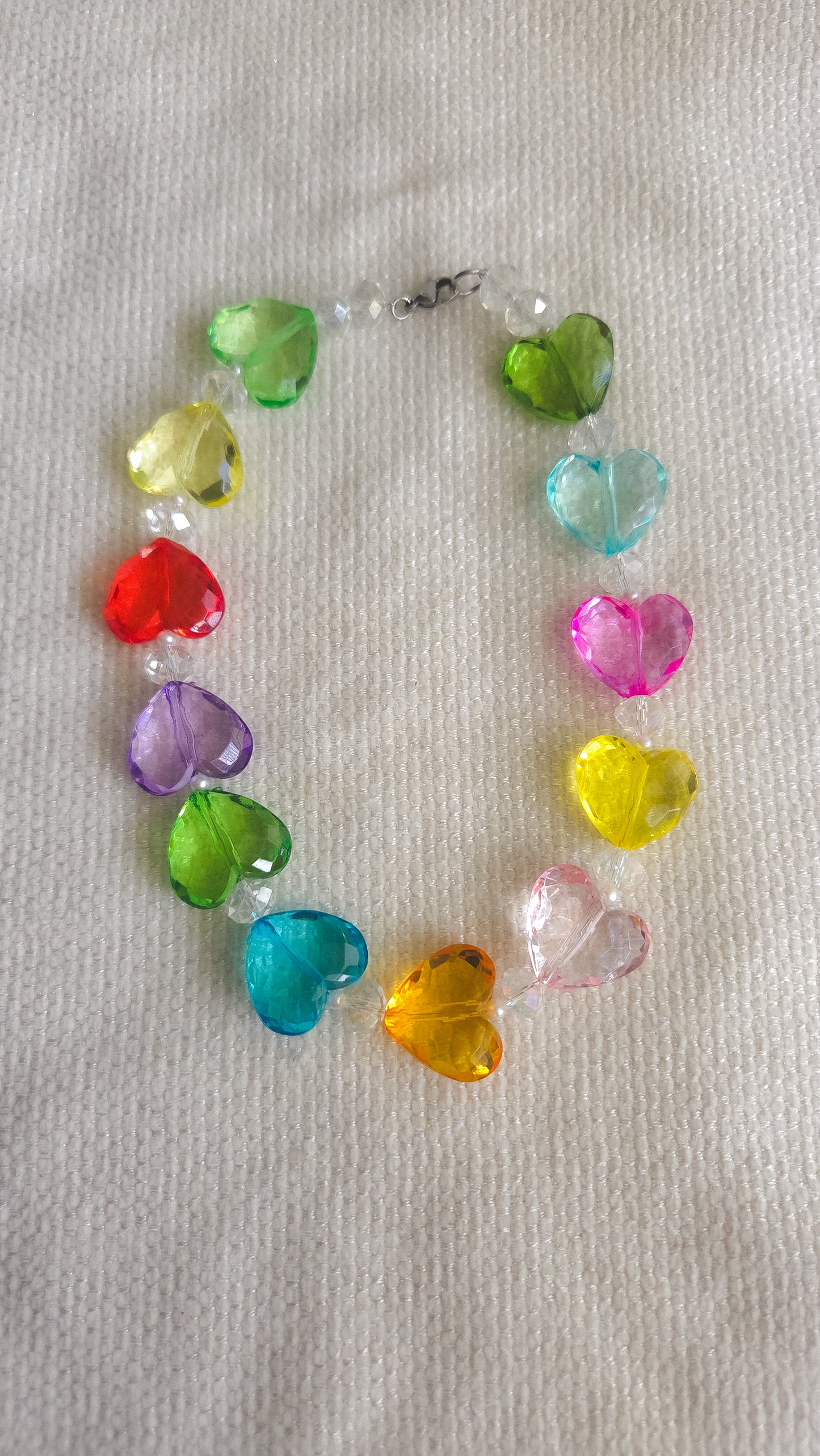 Rainbow Crush Heart Necklace