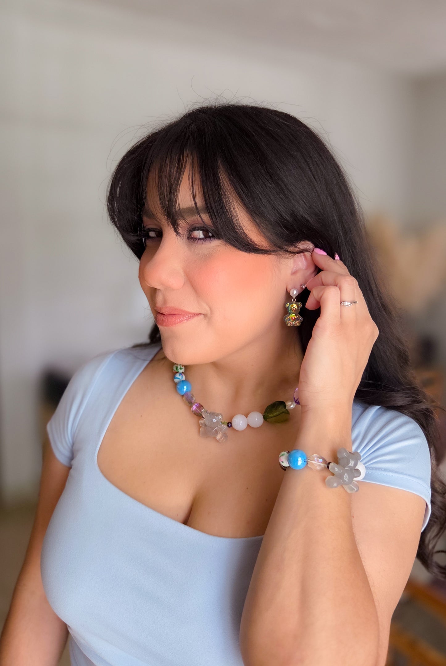 Cosmic Heart Teddy Bracelet | Y2K Dopamine Dressing Jewelry