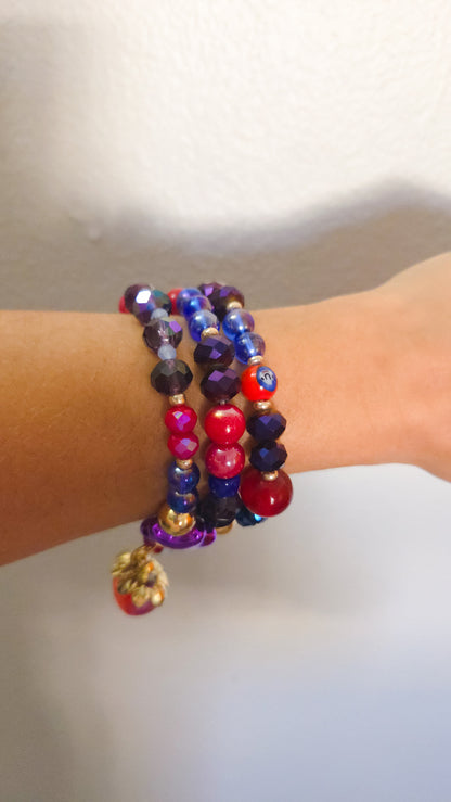 Berry Starburst Stack Bracelet 🍓💜⭐