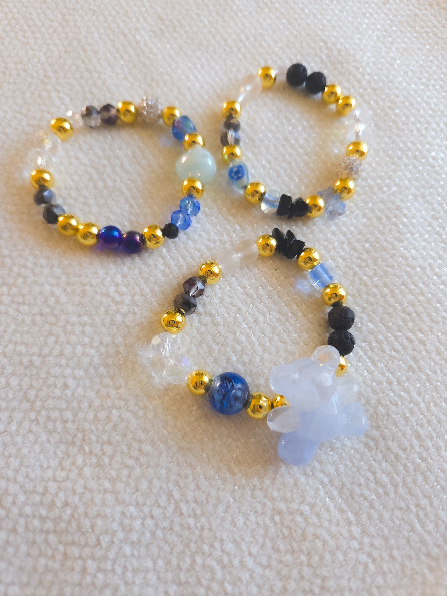 Midnight Teddy Bracelet Stack 🌙
