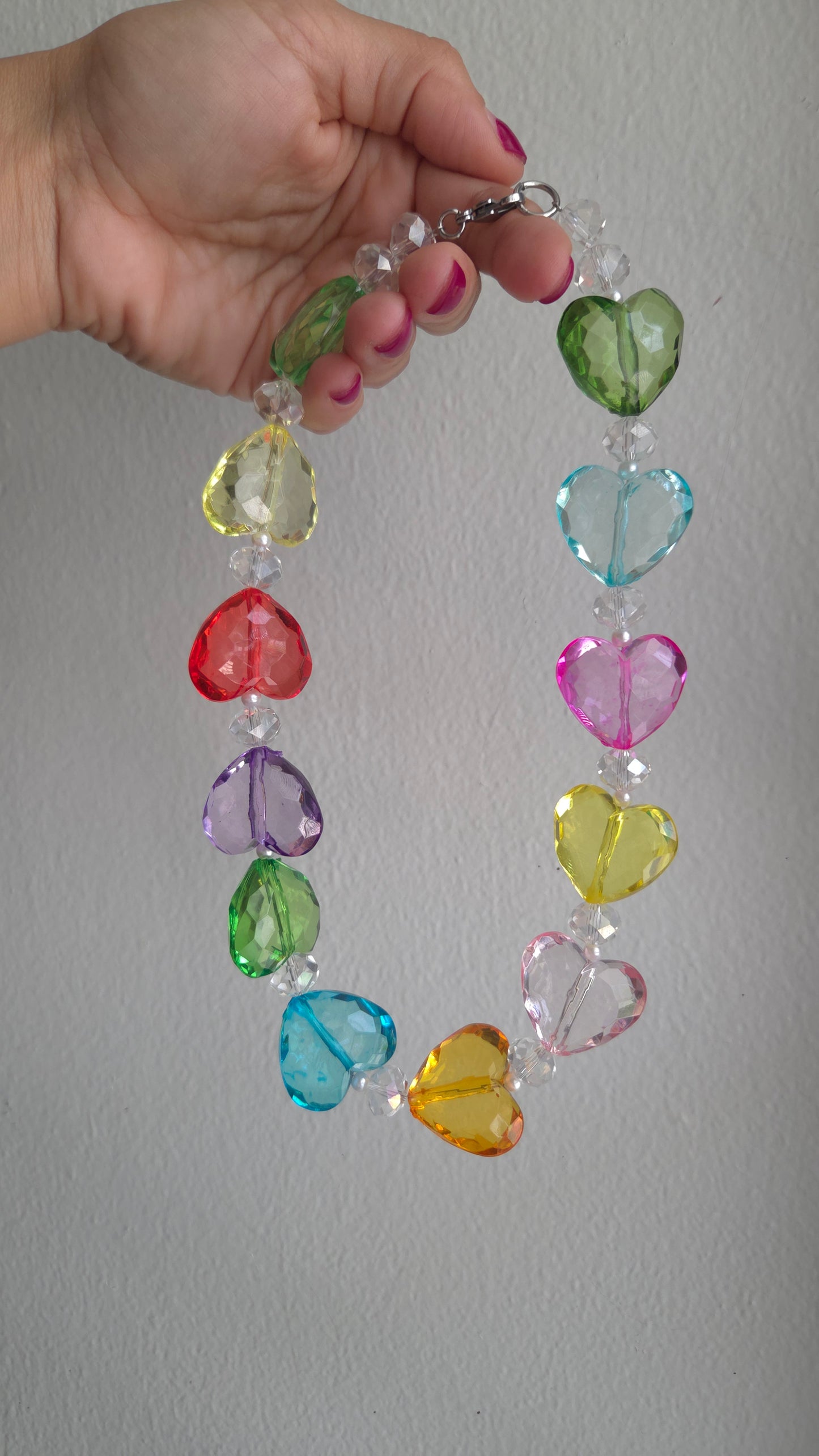 Rainbow Crush Heart Necklace