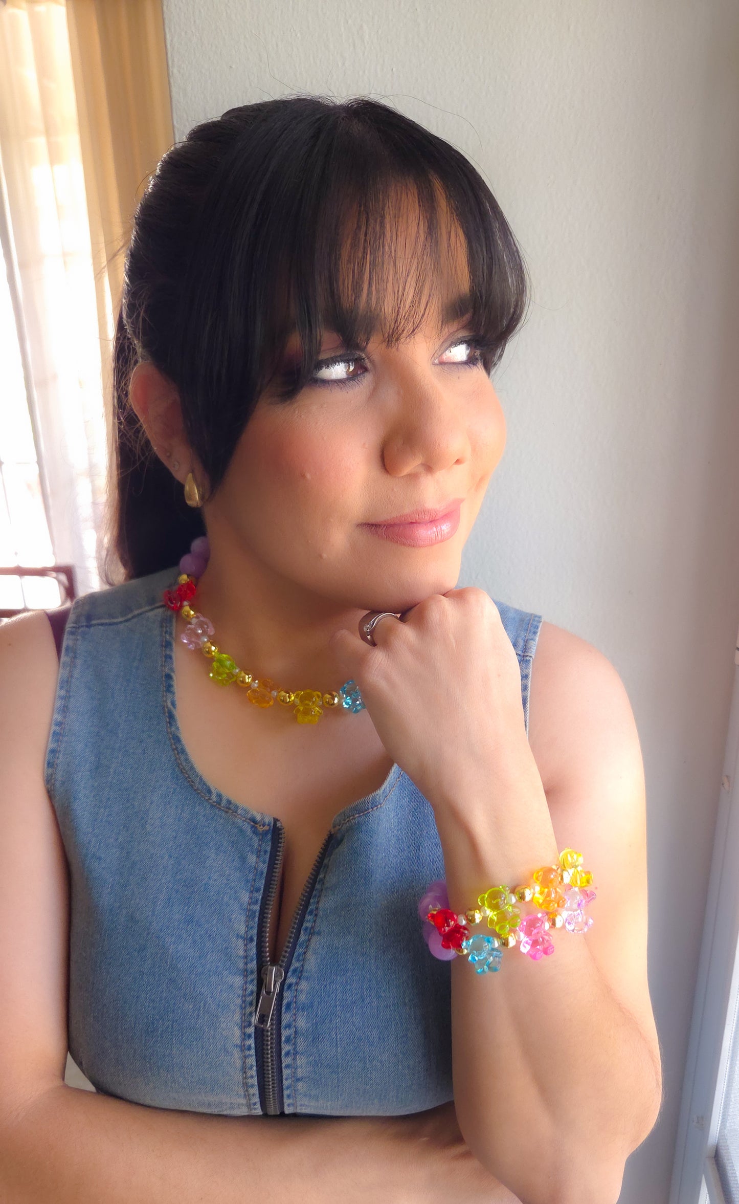 🧸✨ Gummy Daydream Necklace | Y2K Pastel Teddy Statement Piece