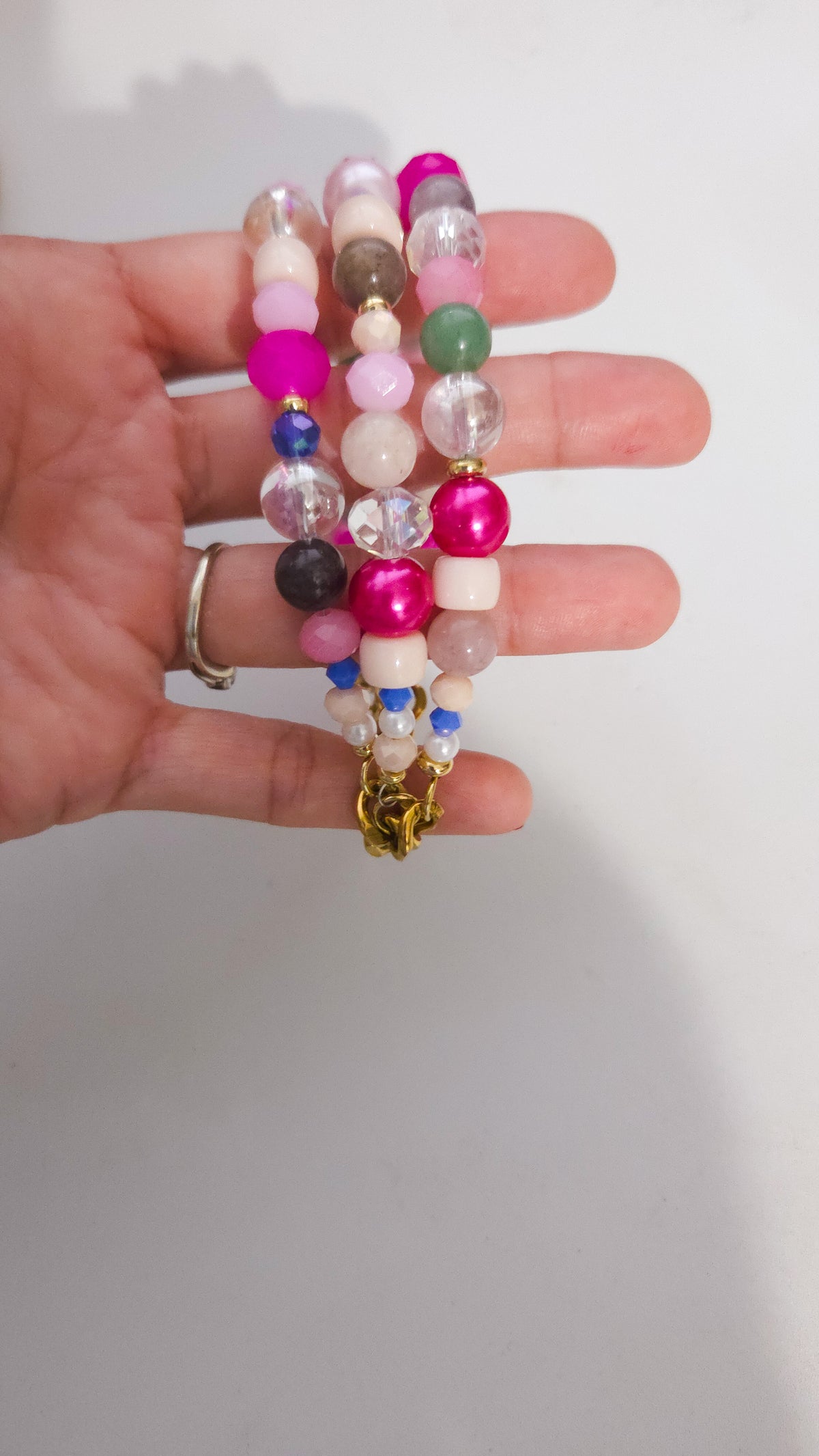Pink Trinket Stack Bracelet