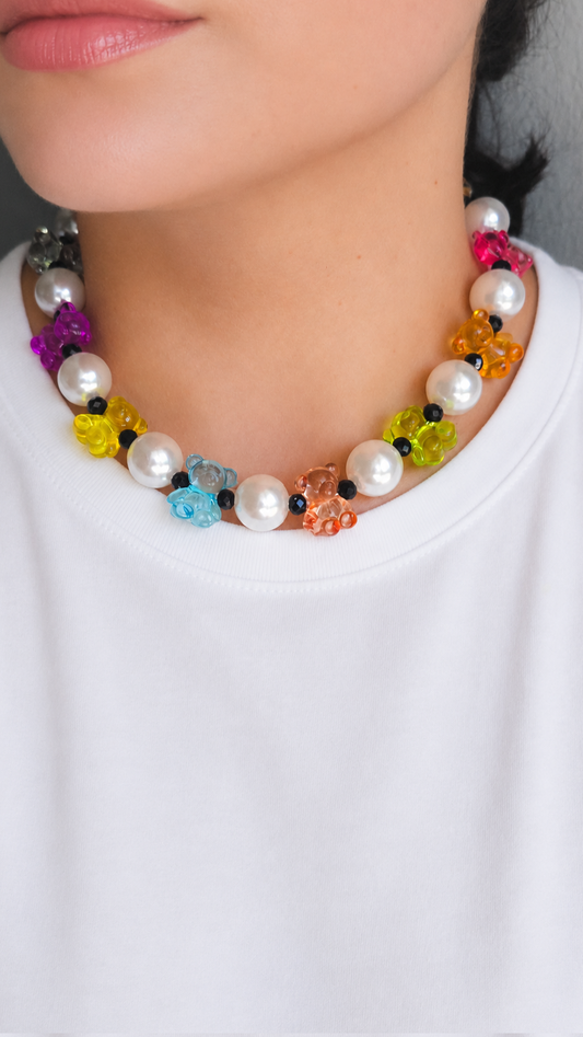 Gummy Teddy Pearl Necklace