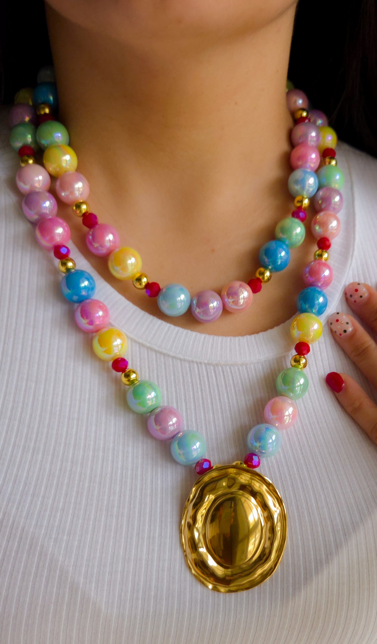 🎨✨ Pastel Art Deco Necklace | Dopamine Dressing