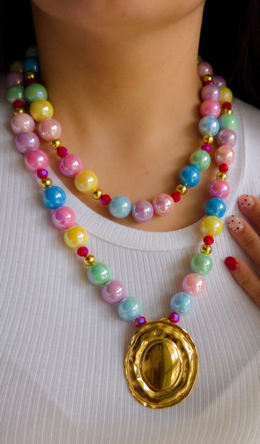 🎨✨ Pastel Art Deco Necklace | Dopamine Dressing