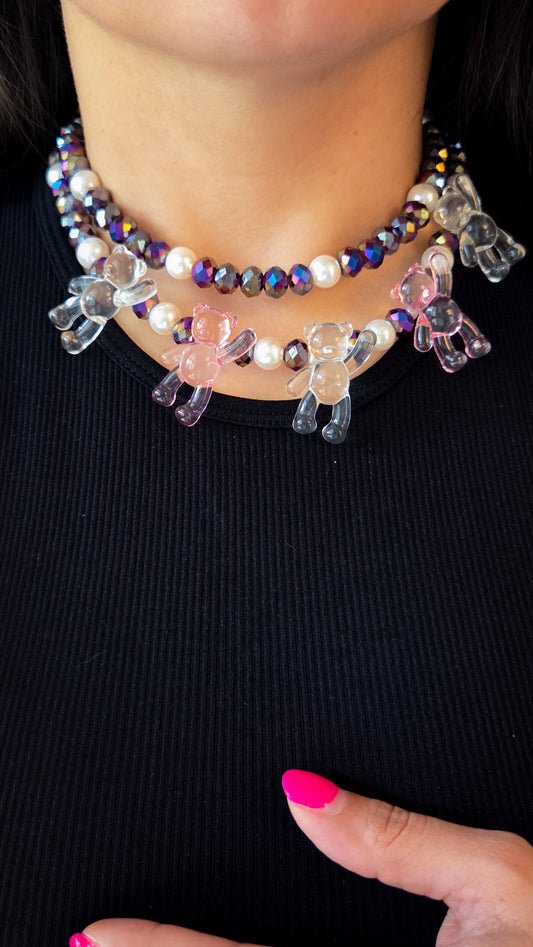 ✨ Midnight Teddies Necklace | Handmade Dopamine Jewelry