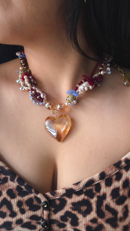Golden Ember Heart Necklace