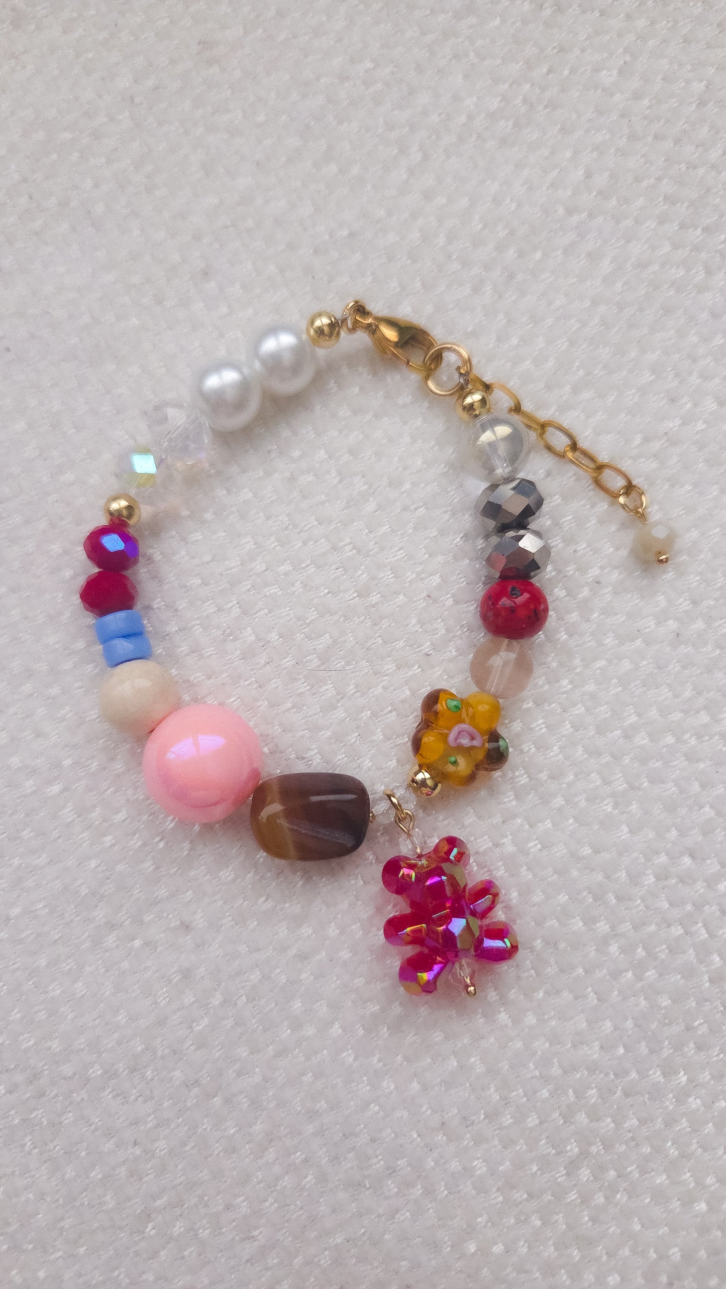 Ruby Bloom Teddy Bracelet