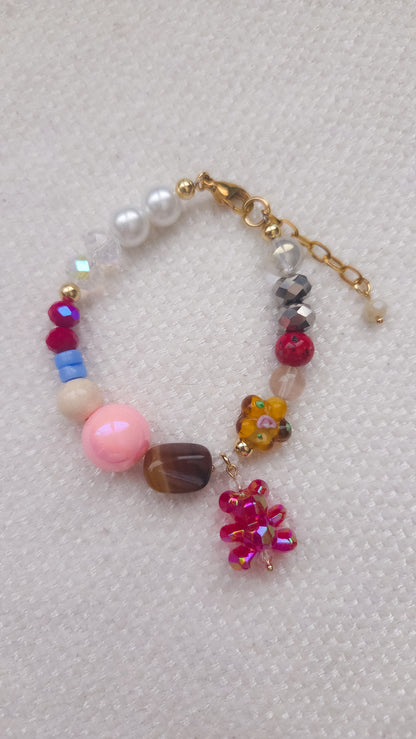 Ruby Bloom Teddy Bracelet