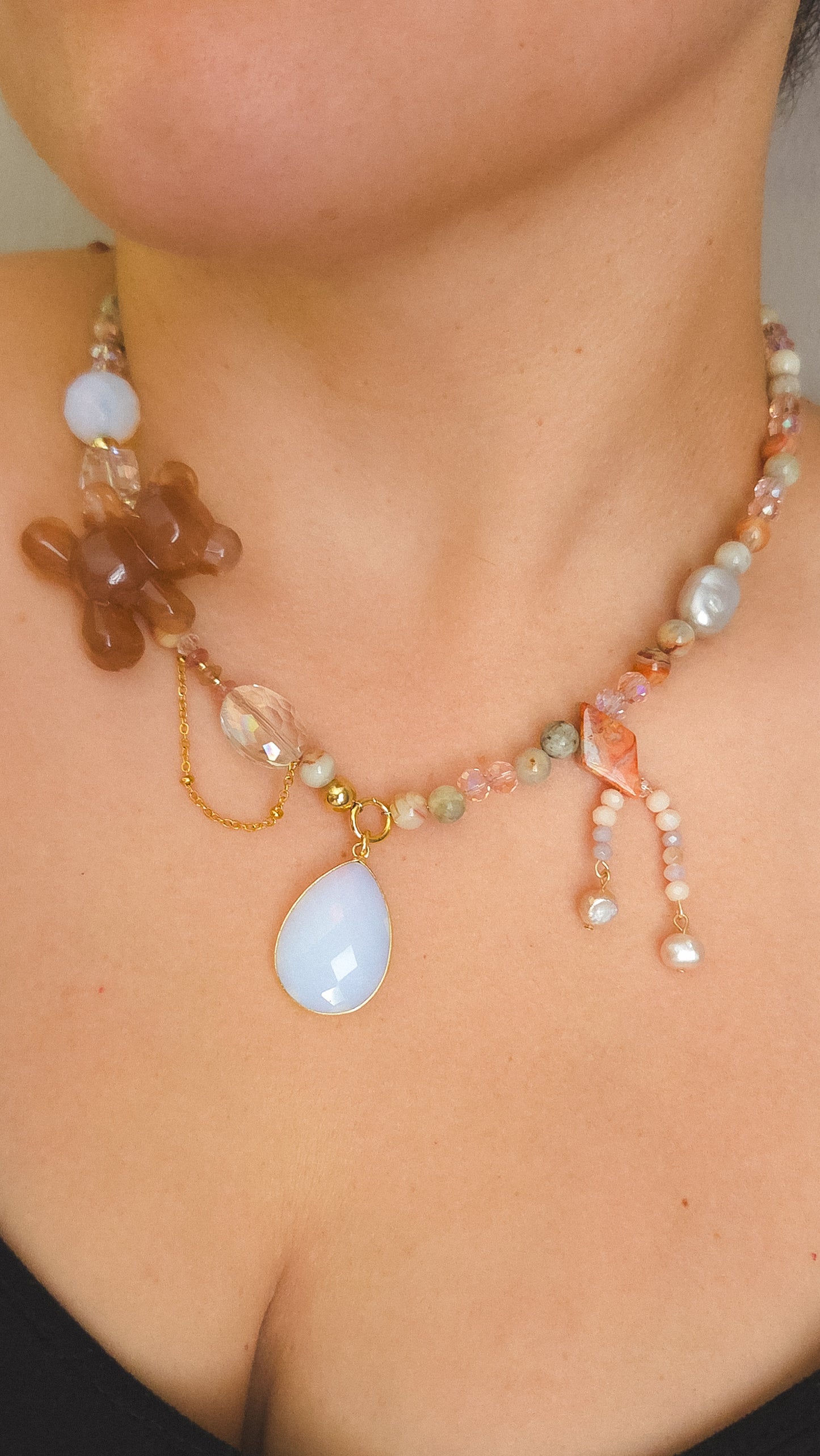 Honey Glow Teddy Necklace